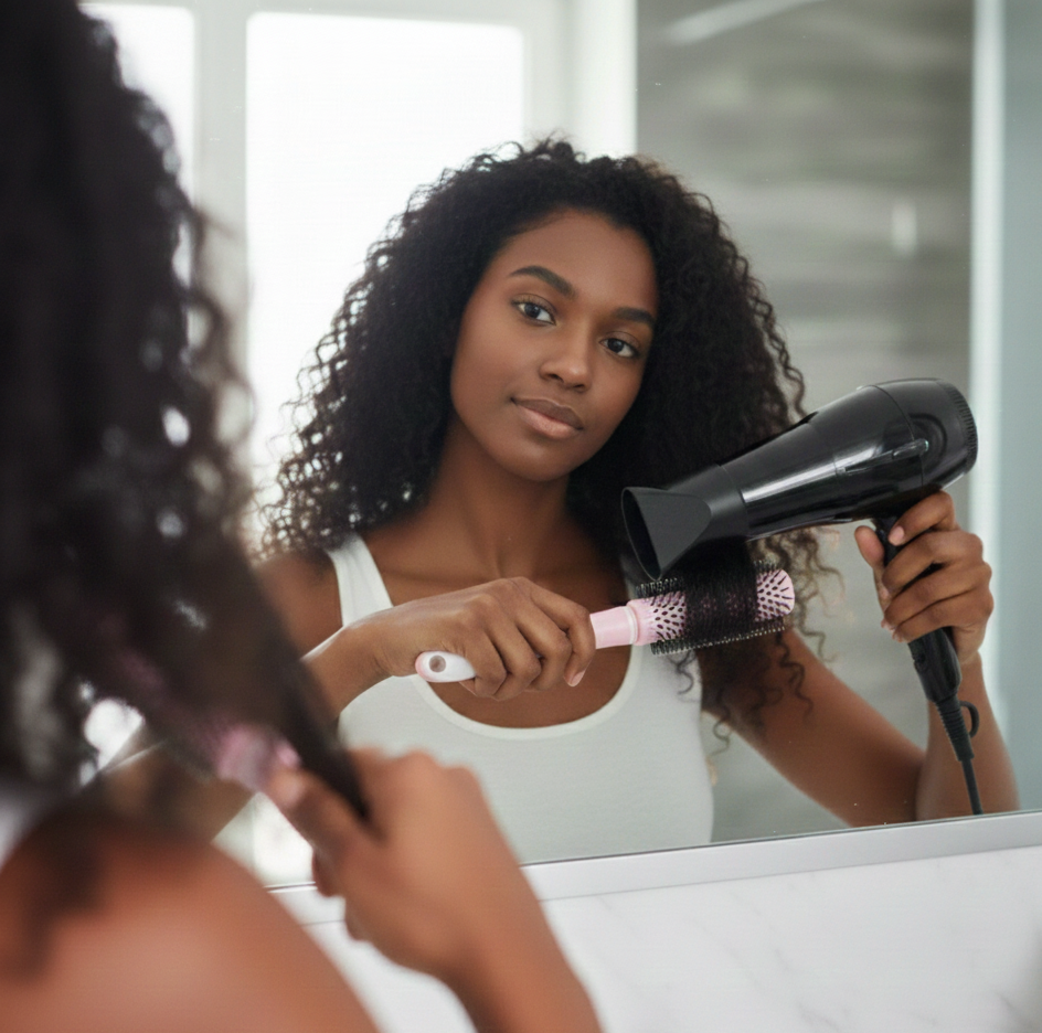 Professional Round Hair Brush for Blow Drying & Styling | Smooth, Volumizing Ceramic Barrel Brush with Heat-Resistant Bristles | Perfect for Straightening, Curling, Root Lift & Salon-Style