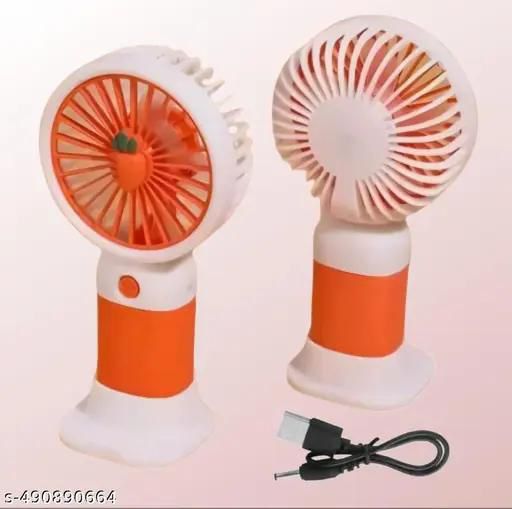 Premium Large Size Portable Handheld Fan �High-Speed USB Rechargeable Cooling Fan with Cute Fruit Design (Random Color & Box)