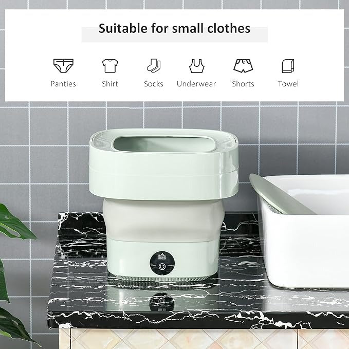 Foldable Mini Washing Machine �Portable Collapsible Washer for Travel, Dorm, Baby Clothes | Random Color |