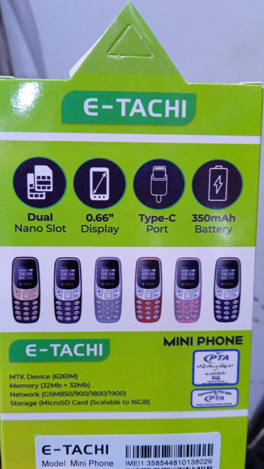 Etachi Mini Mobile Phone Compact Portable Mini Feature Phone For Calling And Basic Use - PTA  Approved (Random Color)