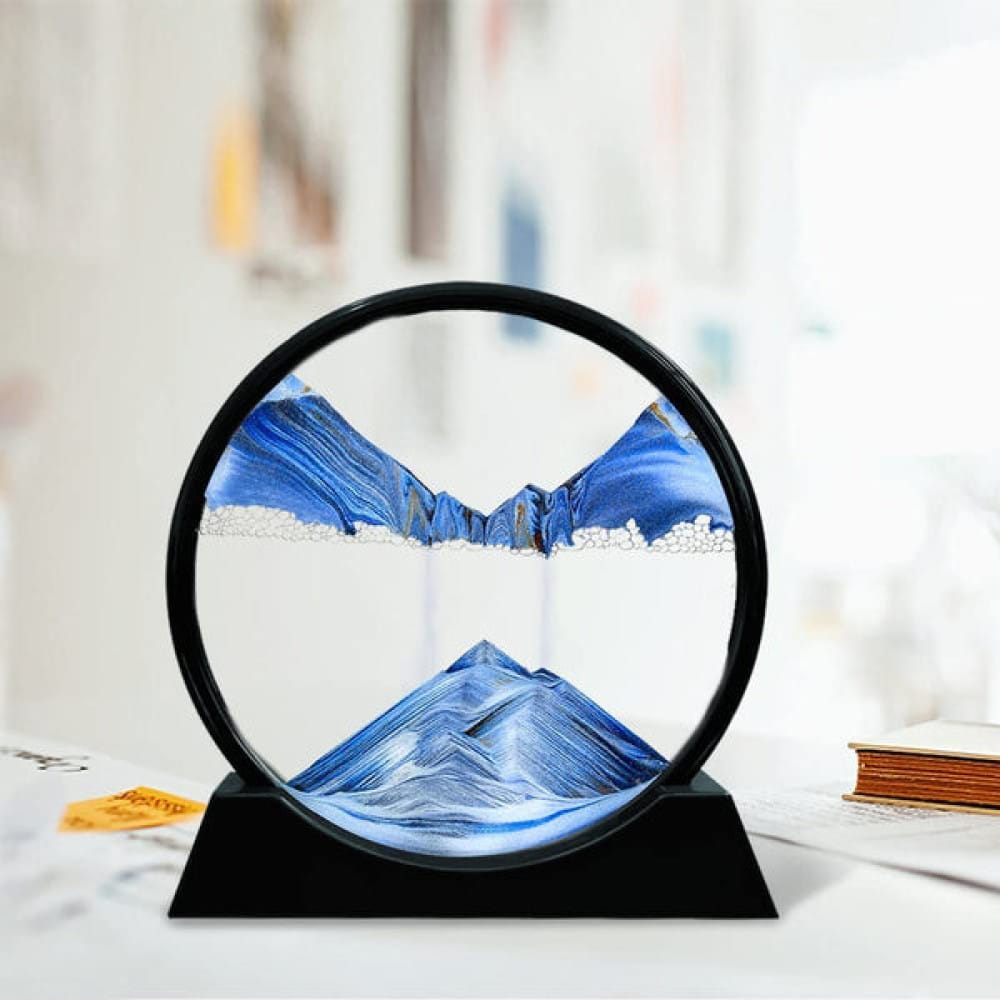 3D Moving Sand Art Lamp - Flowing Sand Painting Picture Dynamic Hourglass Night Light Decorative Desk Ornament Office Home Decor Lamp (Random Color)