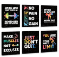 set of 6 Motivational sticky canvas frames for wall decore / sticky phototiles for office and home workplace