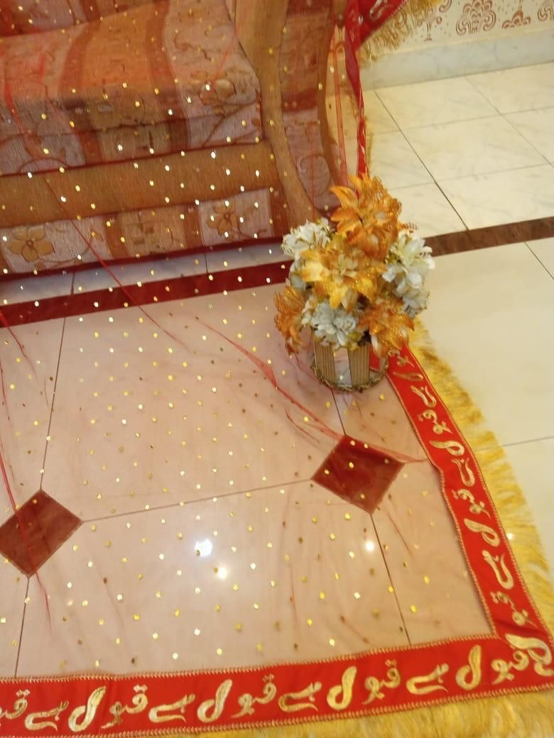 Nikkah Bridal Red Dupatta with Qabool Hai