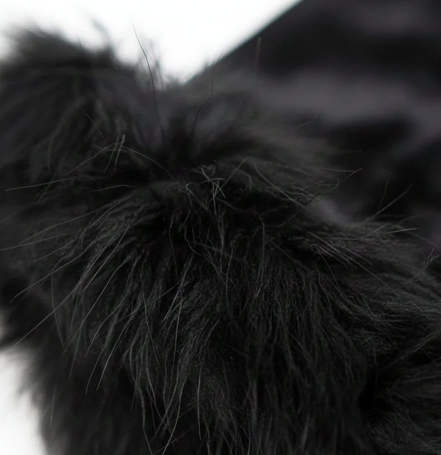 Women's & Girls Black Winter Velvet Gloves with Fur Cuff �Warm Soft Hand Gloves (1 Pair)