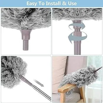 Microfiber Duster for Cleaning with Telescoping Extension Pole