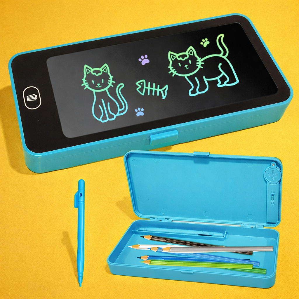Pencil Box with LCD Writing Tablet
