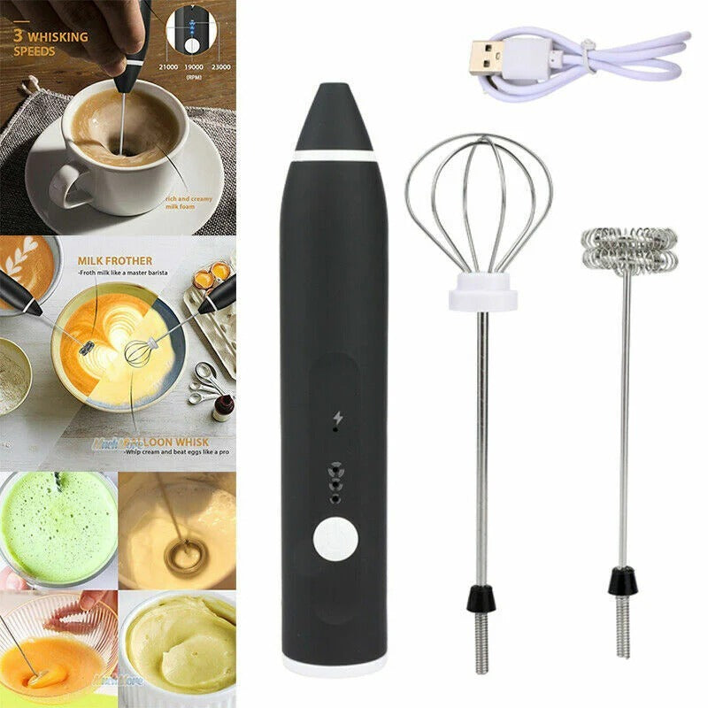 2-in-1 Rechargeable Coffee Beater & Electric Milk Frother �Smooth Mixing, Compact & Easy to Use
