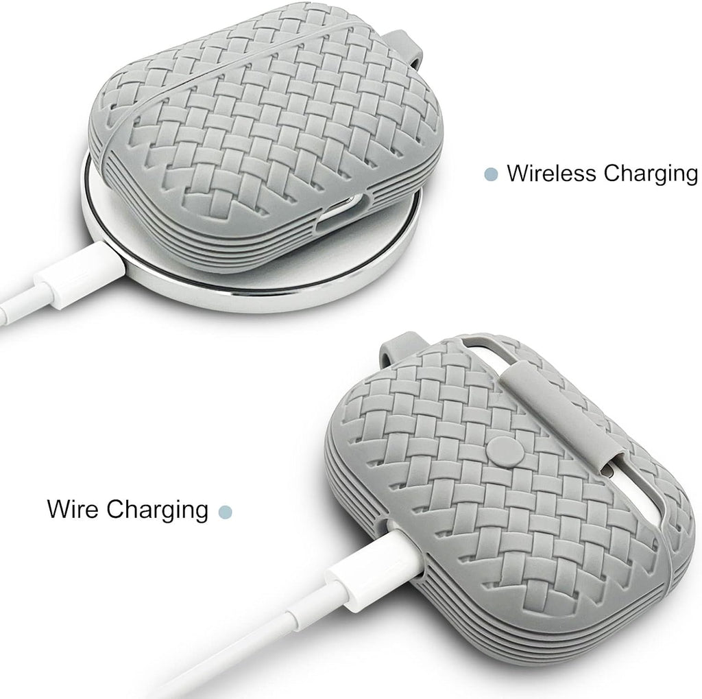 Silicone Breathable Braided Case Cover �Soft TPU Protective Charging Case (Random Color)