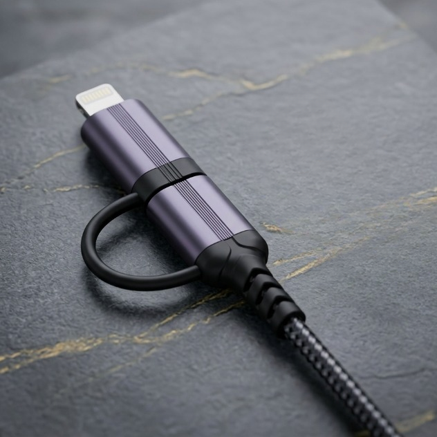 Original 2-in-1 Type-C and Lightning to 3.5mm Headphone Jack Adapter Dual Connector Handfree Audio Converter Direct Plug and Play No Bluetooth Required