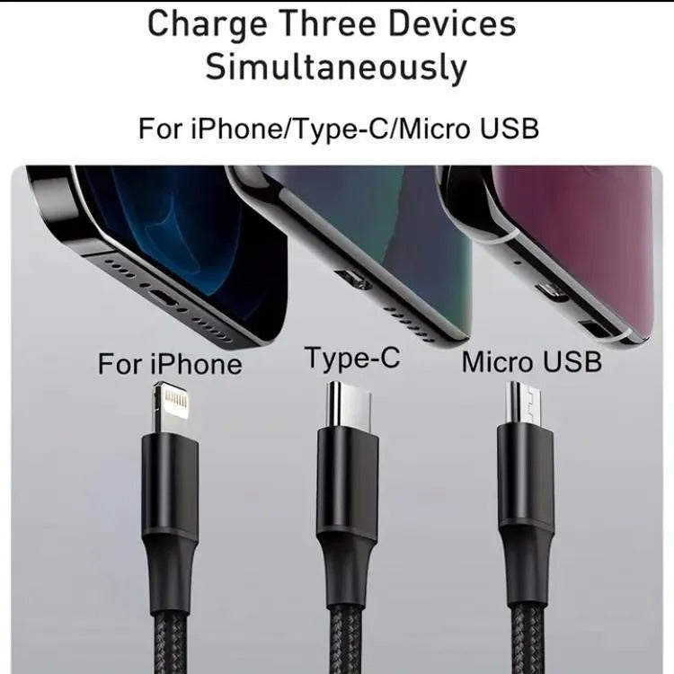 3 In 1 Charging Cable Durable Aluminum – photo 3