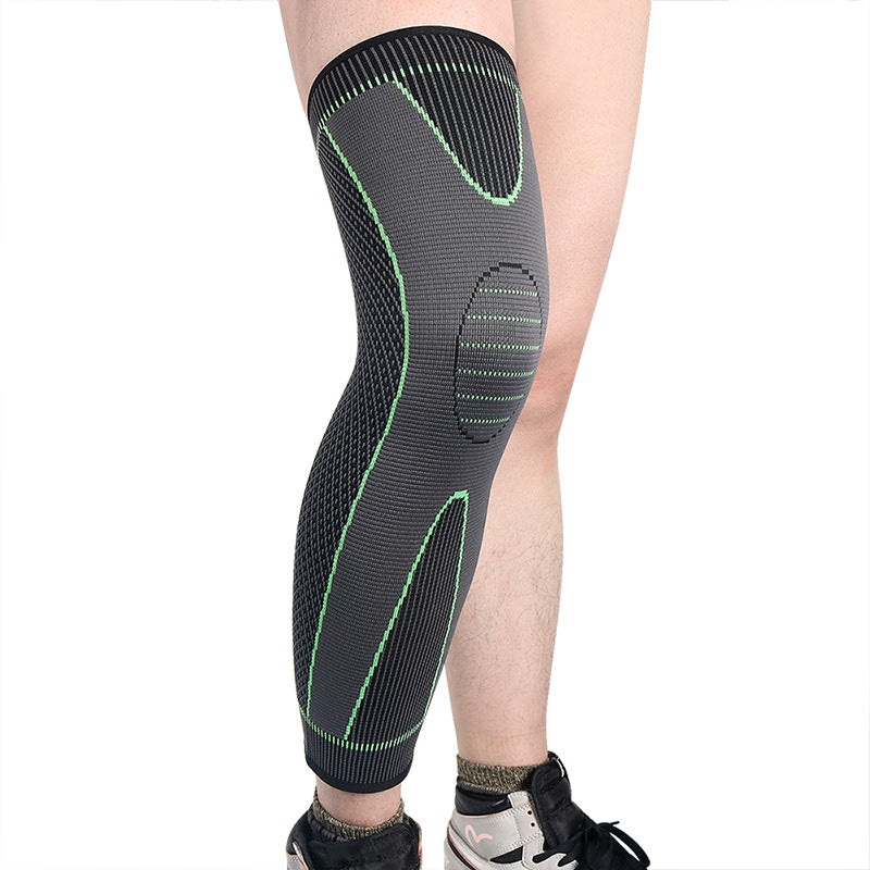 1 Pc Compression Knee Pads Support Sleeve Protector Elastic Kneepad Brace Spring Support Volleyball Running Silicone Long Full Legs Sleeve Arthritis Running Gym Sport (high quality )