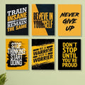 Set of 6 Motivational Wall Art Wooden Phototile Frames for Wall Decor