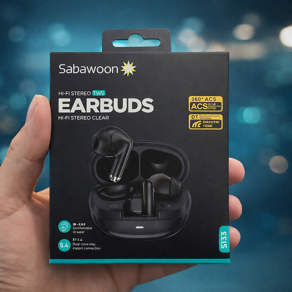 Sabawoon ST33 Wireless Earbuds Bluetooth 5.4 Hi-Fi Stereo TWS Earbuds