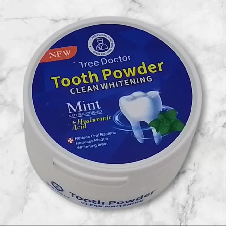 Tree Doctor Tooth Powder �Mint Clean Whitening Formula with Hyaluronic Acid | Plaque Removal & Fresh Breath | 50g