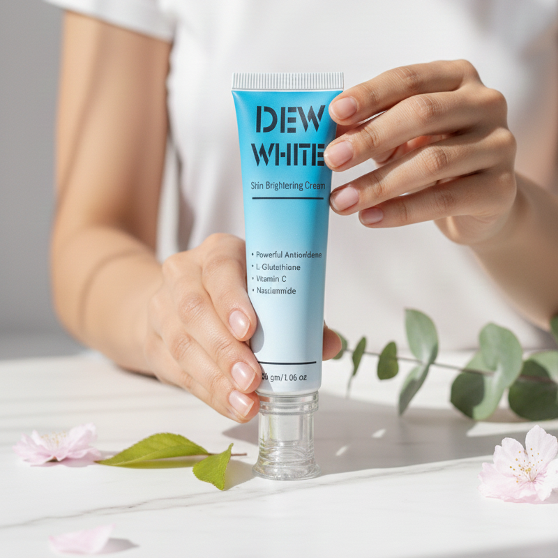 Dew White Skin Brightening Cream Gentle Formula Improves Skin Tone Reduces Dullness Provides Radiant Glow And Smooth Texture For Daily Use - 30g