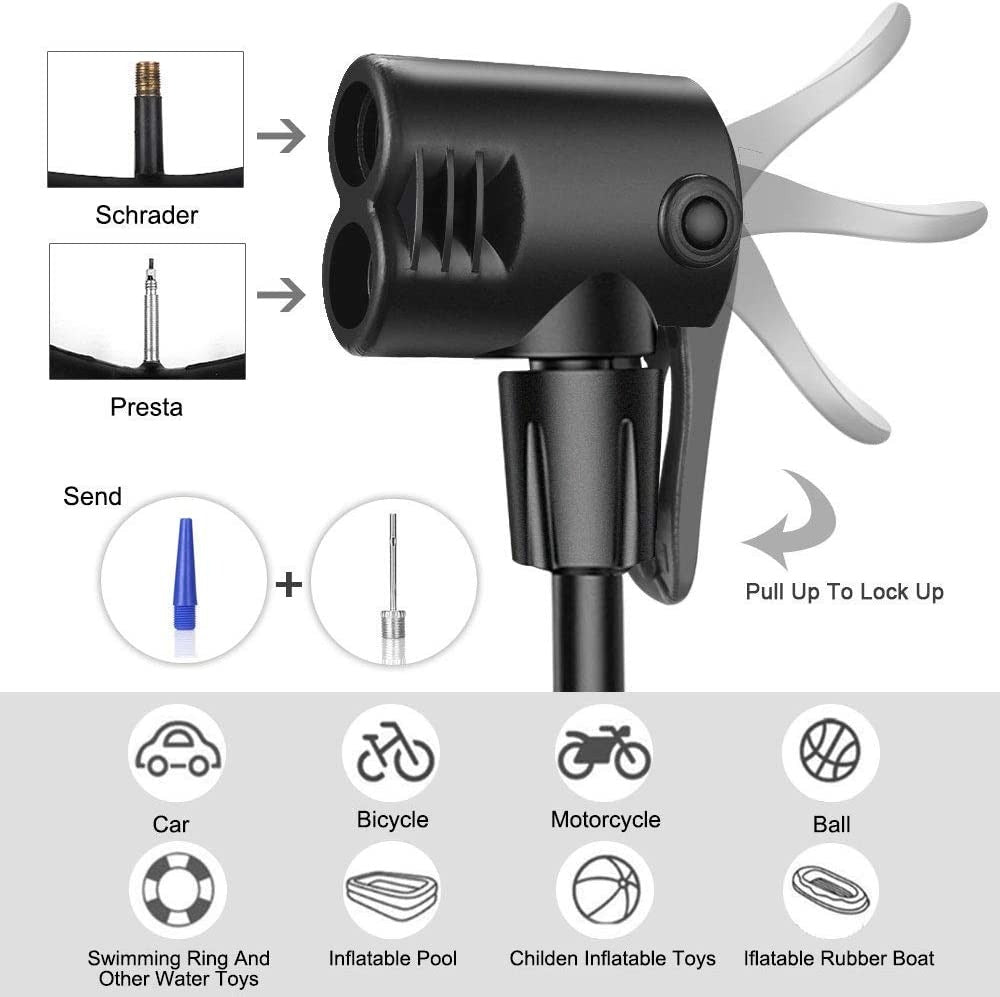 High Pressure Foot Air Pump �Heavy-Duty Mini Foot Pump for Bicycle, Ball, Scooter, Car & Inflatable Toys (Without Gauge) (Random Color)