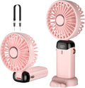 Digital Display Portable Mini Fan �5-in-1 Multipurpose USB-C Rechargeable Handheld Fan - With Cable (Random Color)