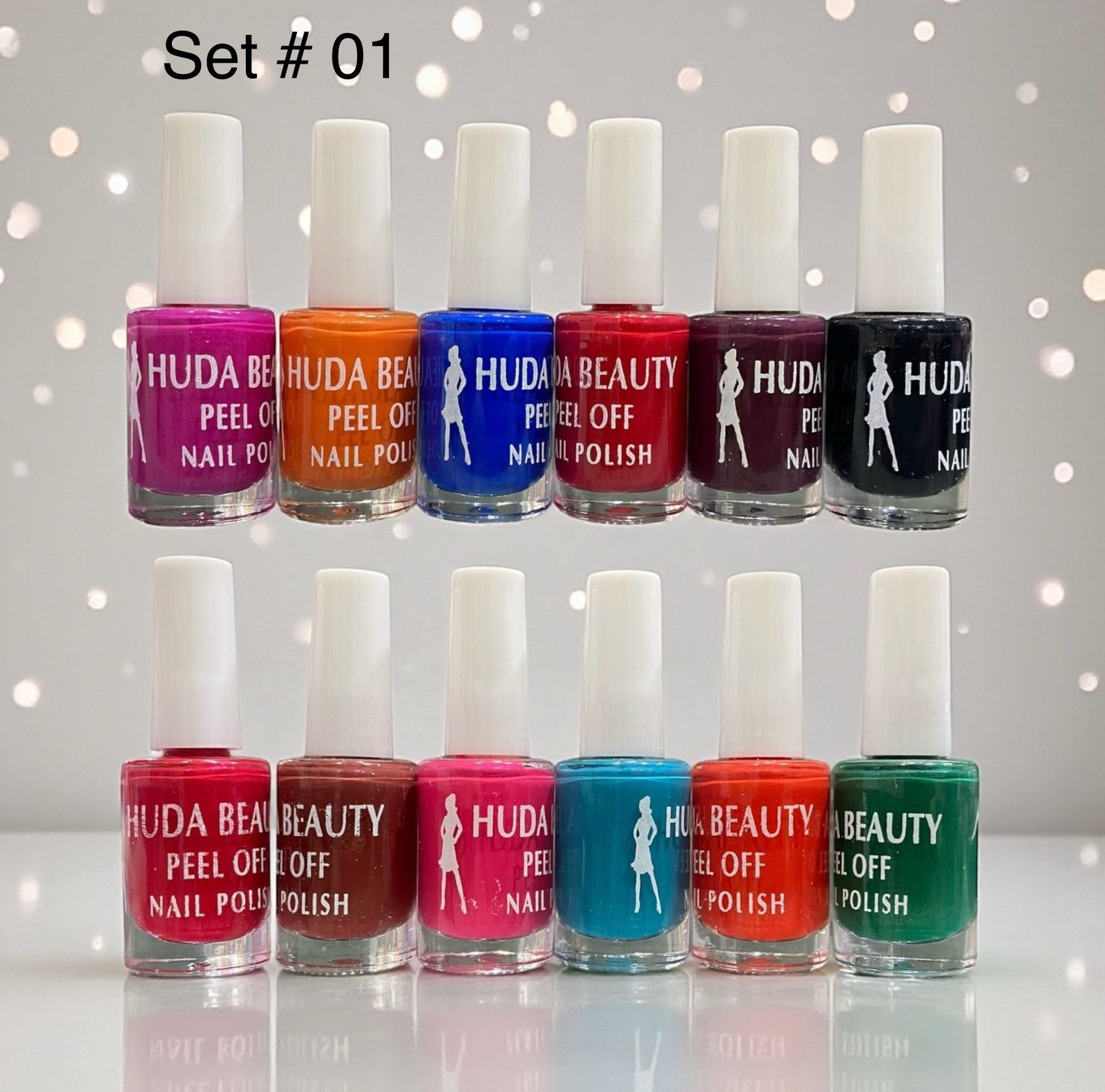 Huda Beauty Peel Off Nail Polish Set Of 6 Vibrant Colors Easy Removal Glossy Finish | Random Colour