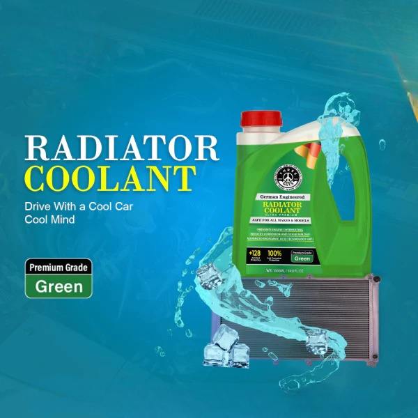 THREE GUYS Radiator Coolant �Premium Grade Green | Anti-Corrosion & Overheating Protection | Inorganic Acid Technology (1L)