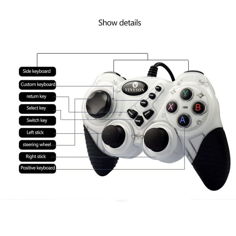 Double Shock USB Game Controller Durable Comfortable