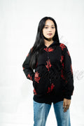 Winter Collection Women? Red Leaf Print Jacket | Stylish & Warm Outerwear | Trendy Winter Fashion for Ladies medium