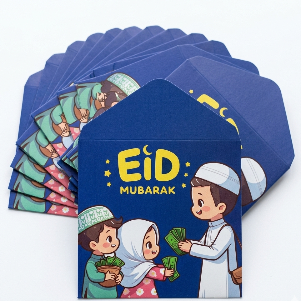 Eidi Envelope Pack of 8 �Premium Festive Cash Gift Envelopes for Eid