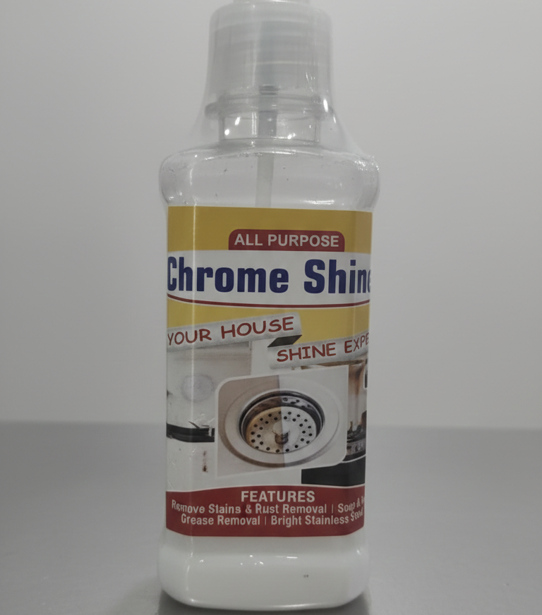 All Purpose Chrome Shine Cleaner 200ml �Powerful Stain, Rust And Grease Removal For Bright And Shiny Stainless Steel Surfaces