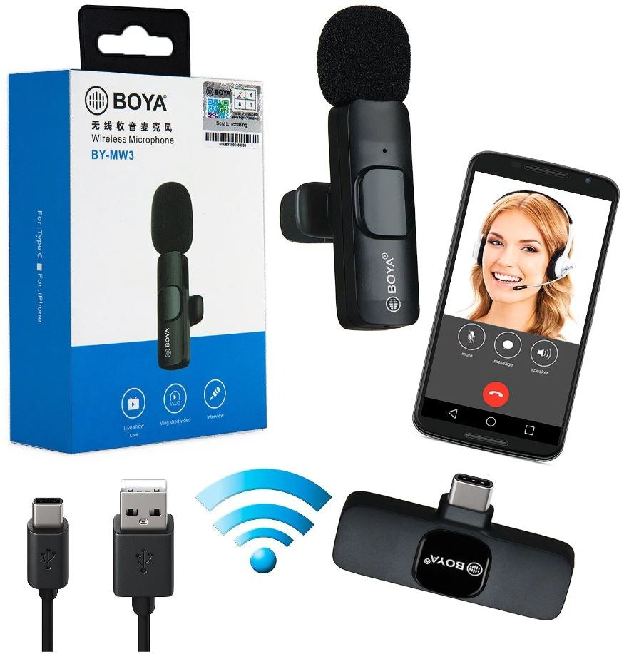 Boya BY-MW3 Wireless Single Microphone For iFone