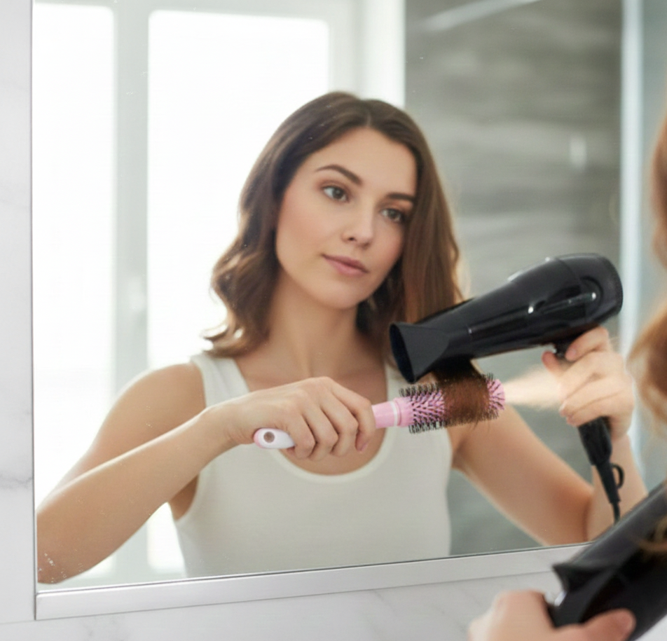 Professional Round Hair Brush for Blow Drying & Styling | Smooth, Volumizing Ceramic Barrel Brush with Heat-Resistant Bristles | Perfect for Straightening, Curling, Root Lift & Salon-Style