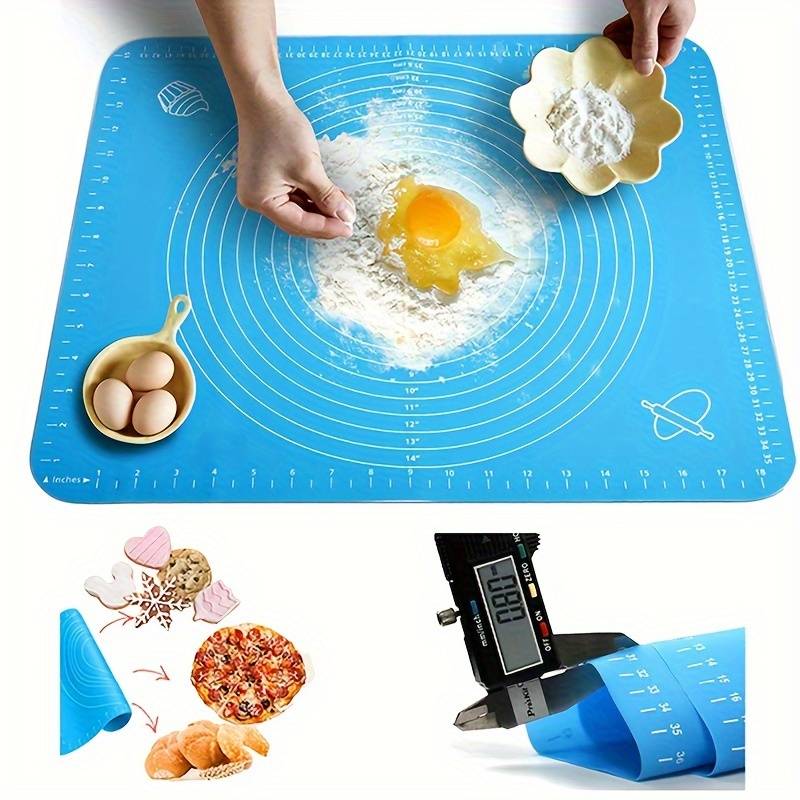 Silicone Baking Roti Mat With Measurements �Heat Resistant Non-Stick Flour Rolling & Kneading Dough Pad | Size 50x40 (Random Color)