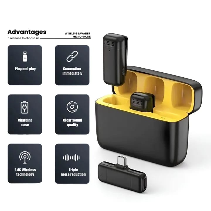 K13 Type-C ANC Dual Wireless Lavalier Microphone – photo 4