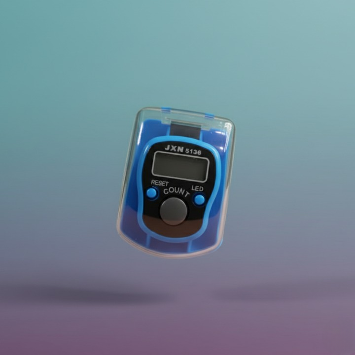 Digital Tasbeeh Light Counter With Hand Ring Finger Tally Electronic Tasbih Pray Counter Model JXN 5136 (Random Color)