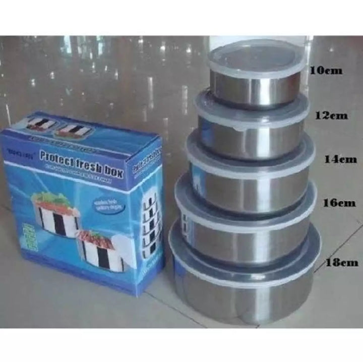 Premium 5pc Set Stainless Steel Bowl with Lid