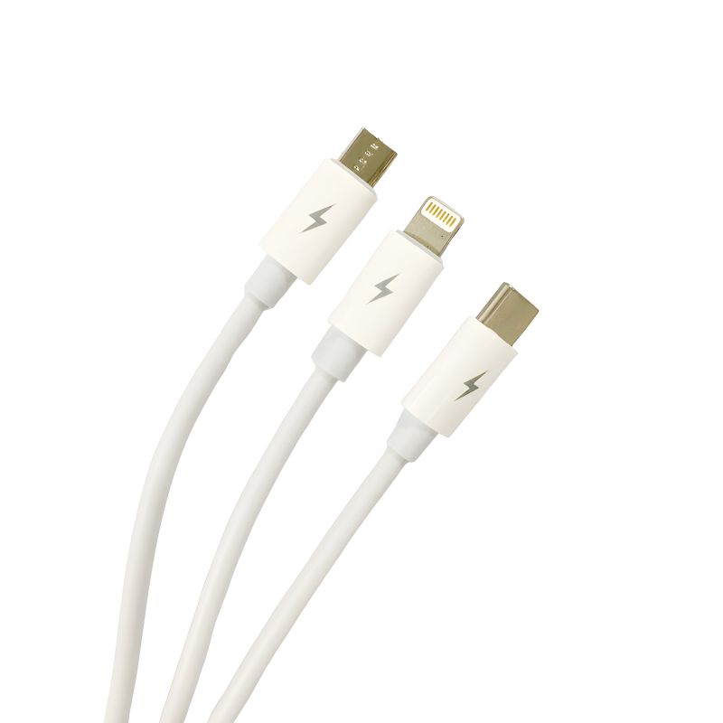 SOVO High Quality 3-in-1 Fast Charging  Cable �Multi Charging Cable for Micro USB, Type-C & Lightning Devices