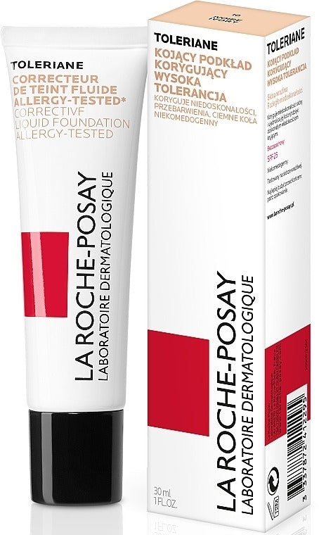 La Roche-Posay Toleriane Corrective Liquid Foundation SPF 25 �High-Coverage, Lightweight Makeup for Sensitive Skin - 30ml �Shade: Ivory