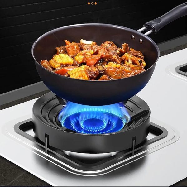 Gas Stove Burner Stand | Non-Slip Bracket | 3D Windproof Hood | Universal Cast Iron Cook Top Parts