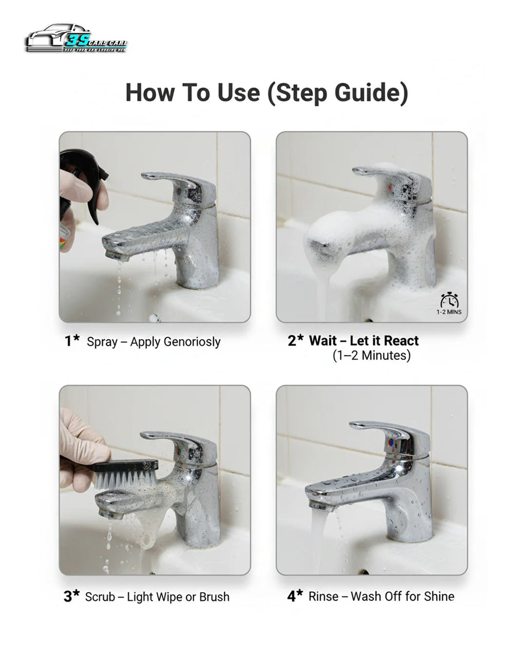 Limescale Remover �Foaming Cleaner & Hard Water Descaler | THREE GUYS - German Engineered (250)