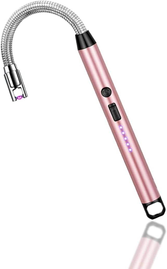 360? Outdoor Kitchen USB Rechargeable Arc Lighter �Flexible Neck, Safety Lock, Windproof & Eco-Friendly Design- Random color