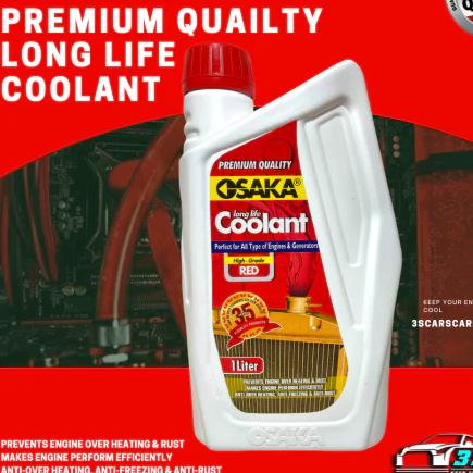 OSAKA Premium Radiator Coolant - High Grade Red (Automotive Grade) | Engine Cooling System Protector | Metal Corrosion Prevention (1L)