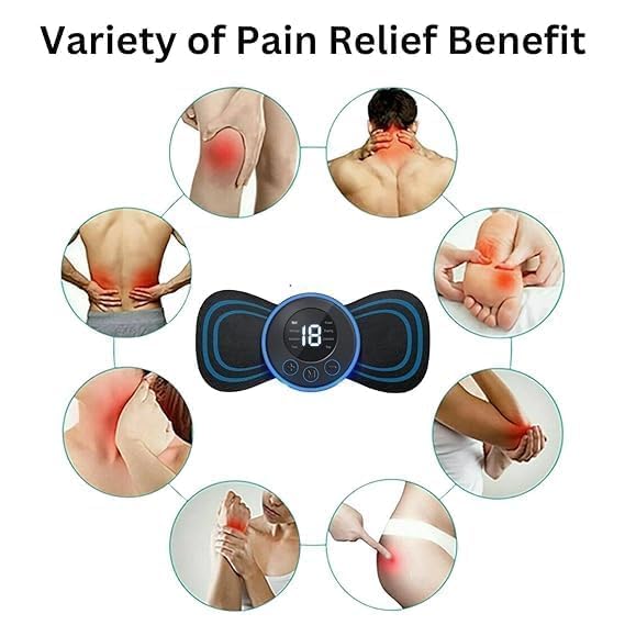 Wireless EMS Mini Body Massager �Portable Butterfly Massager with 8 Modes for Blood Circulation & Pain Relief