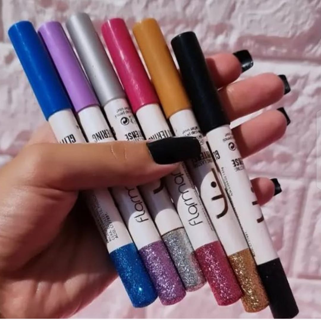 6-in-1 Eye Pencil &amp; Liquid Glitter Makeup Set �Vibrant Shades for Bold, Long-Lasting Eye Looks