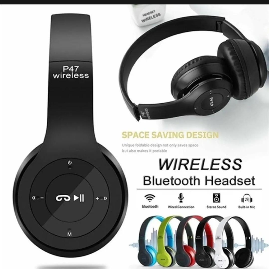 Long Listening Battery Fast Charging Wireless Bluetooth 5.1 Headphones With SD Card Function �P47 Model | Random Color