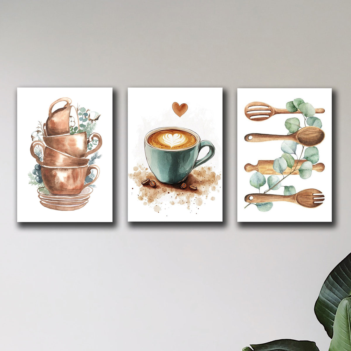 Set of 3 Wall Art Sticky Wooden – photo 3