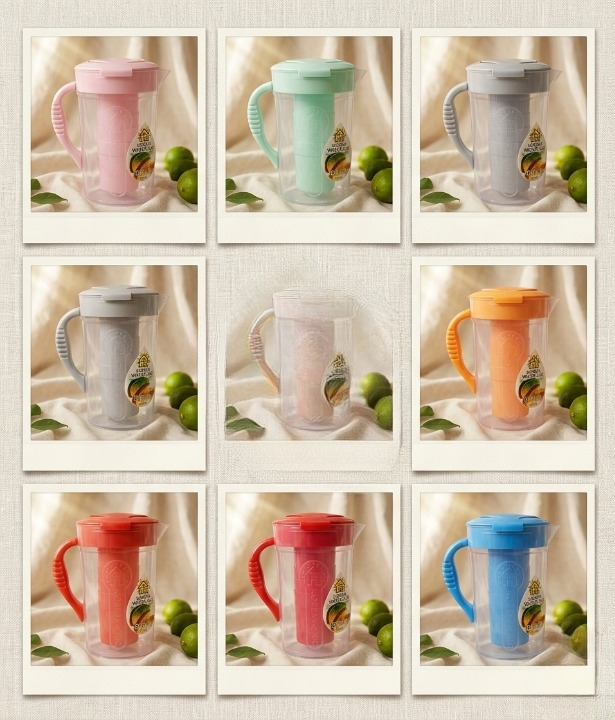 Premium 2.8 Liter Water Jug with 6 Glasses �Unbreakable Plastic Drinkware Set for Home & Office (Random Color)