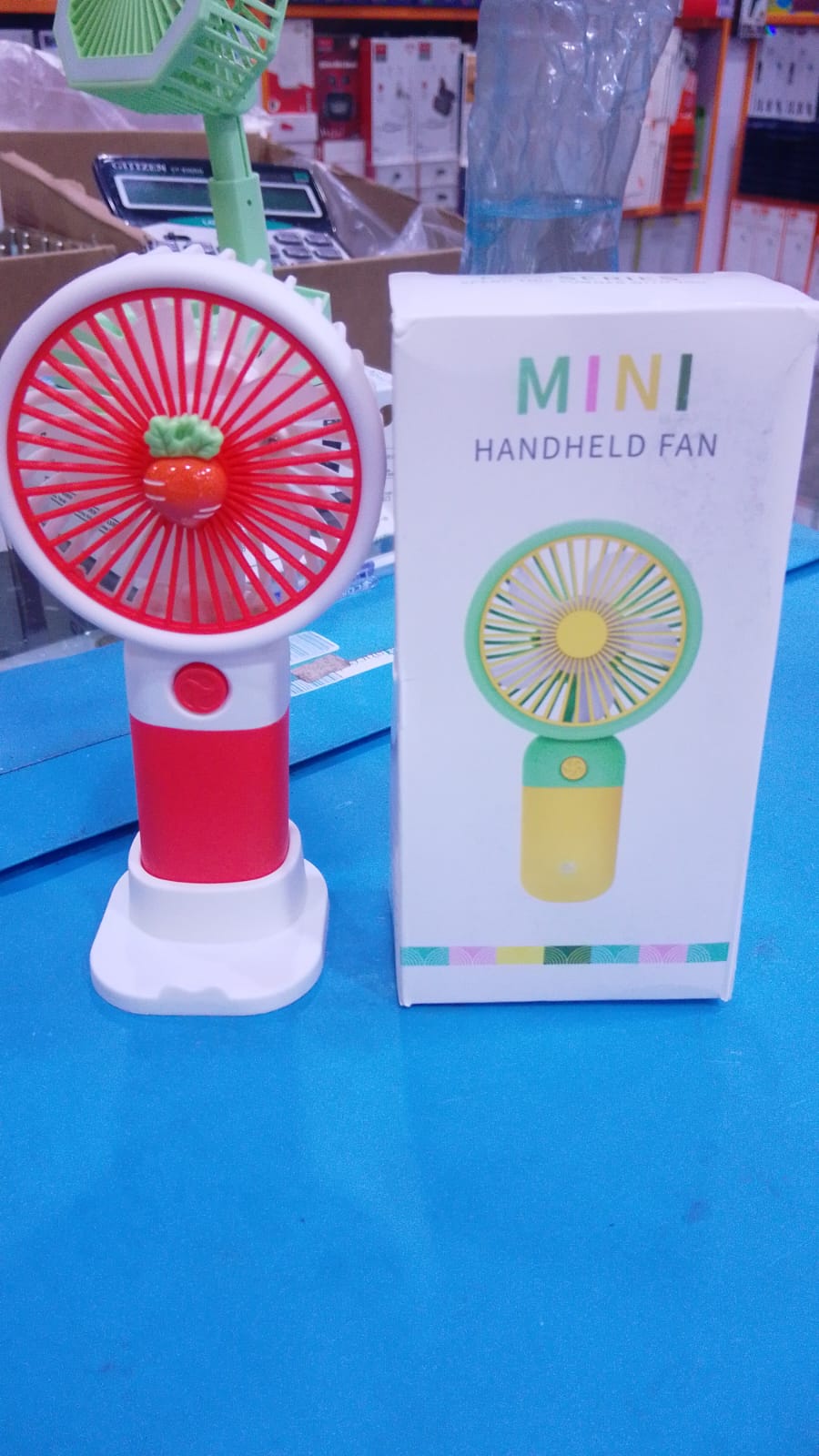 Mini Portable Handheld Fan with Desktop Base - Cute Carrot Design Rechargeable Personal Cooling Fan for Office, Students, and Travel