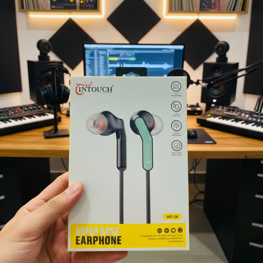 Intouch INT-28 Super Bass Wired Earphones | 3.5mm Jack | Universal Compatibility