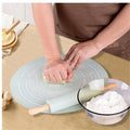 Silicone Dough Mat With Rolling Pin Set | Extra Thick Non-Slip Baking Mat For Pizza & Bread | Random Color