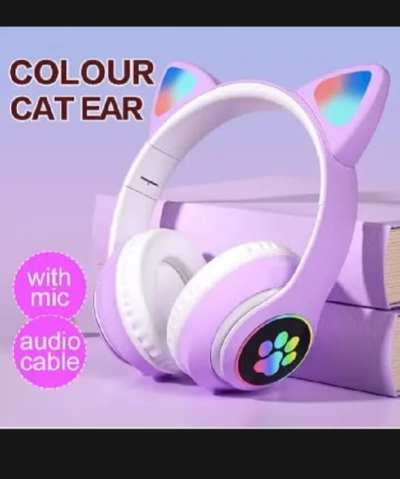 Cat Ear Wireless Bluetooth Headphones with RGB
