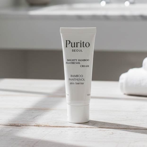 Purito Mighty Bamboo Panthenol Cream 100ml �Deep Hydration, Skin Barrier Repair & Soothing Moisturizer