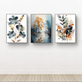 Set of 3 Nature-Inspired Wall Art Frames �8x11" MDF with Sticky Backing
